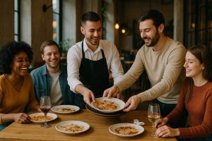 It looks like a simple gesture, but clearing the table with a waiter reveals hidden behavior traits